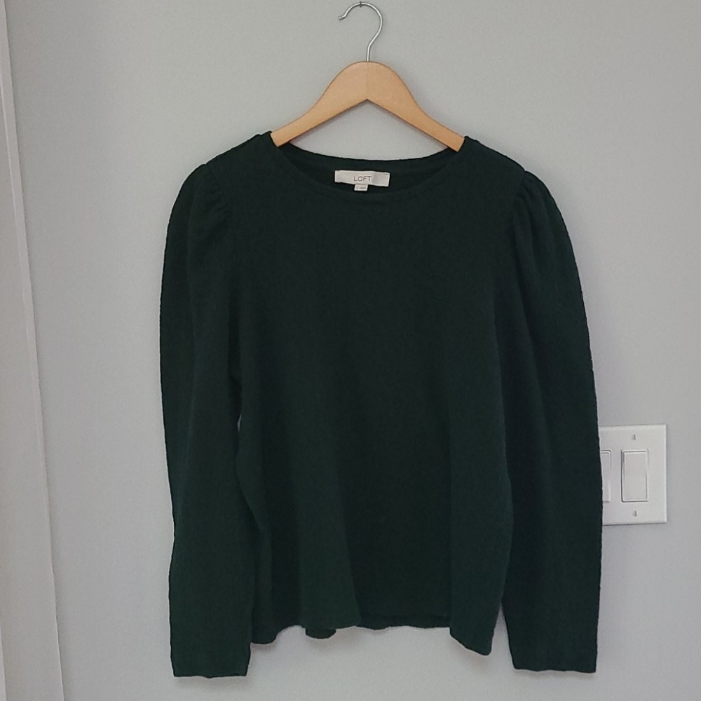 LOFT Dark Green Long Sleeve Top